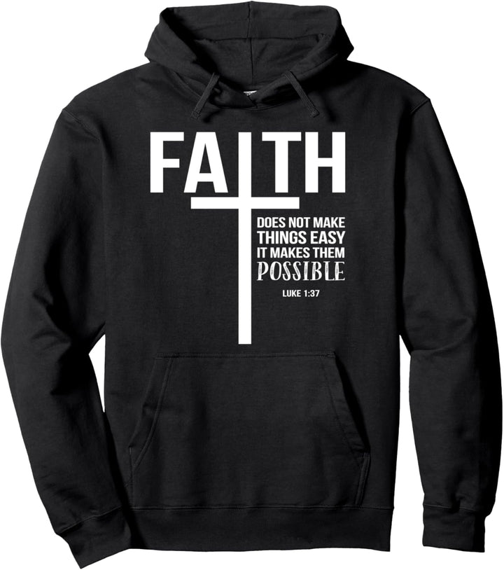 Faith Christian Inspirational Jesus God Bible Verse Gift Pullover Hoodie