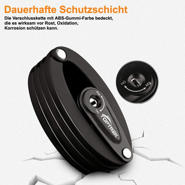 Toptrek Faltschloss mit Halterung Fahrradschloss Schlüssel Lang 85cm 8 Gelenken Fahrradschloss Fahrr