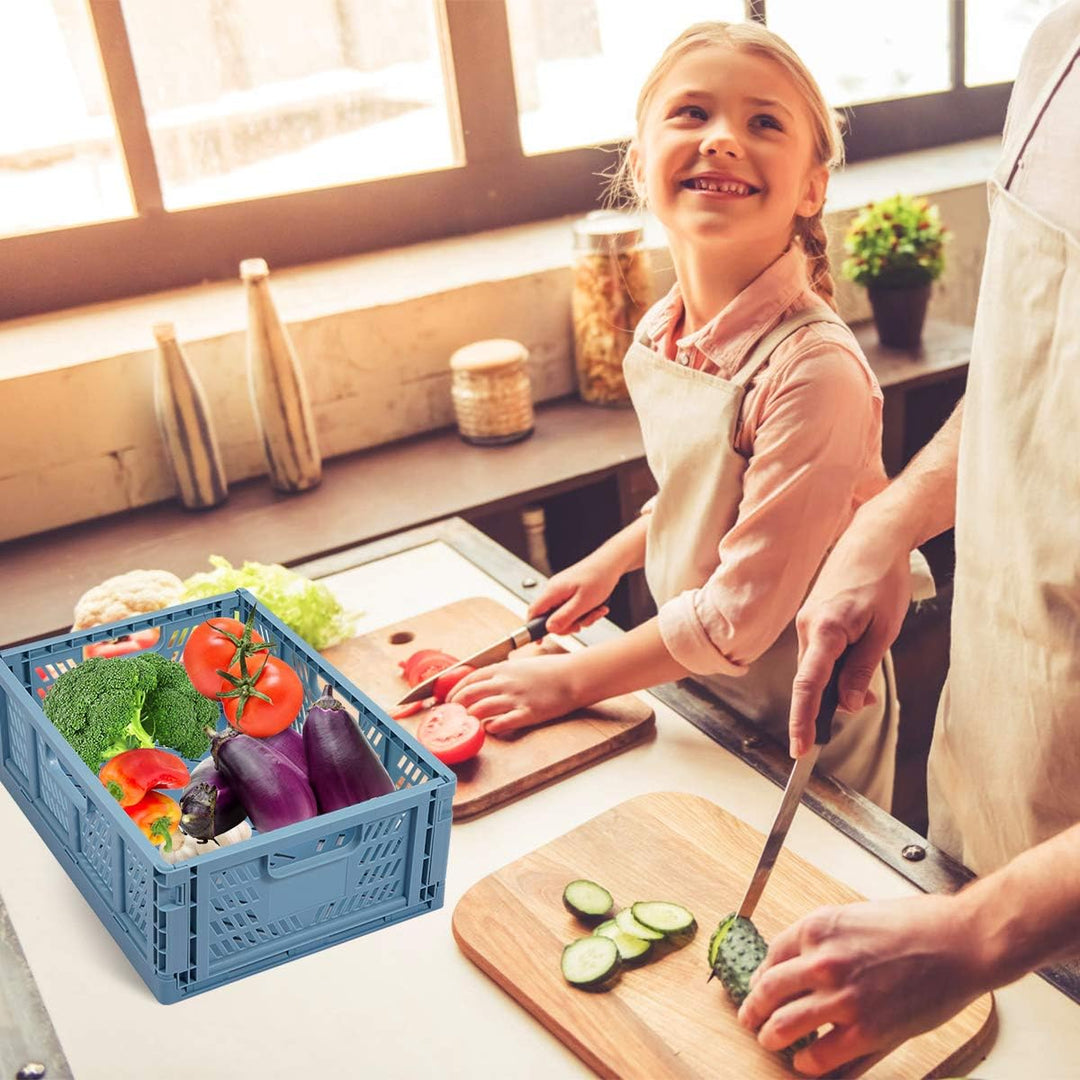 4 Stücke Faltbar Plastik Lagerkisten Stabil,Plastik Klappkorb,Faltbare Aufbewahrungskorb,Korb Plasti