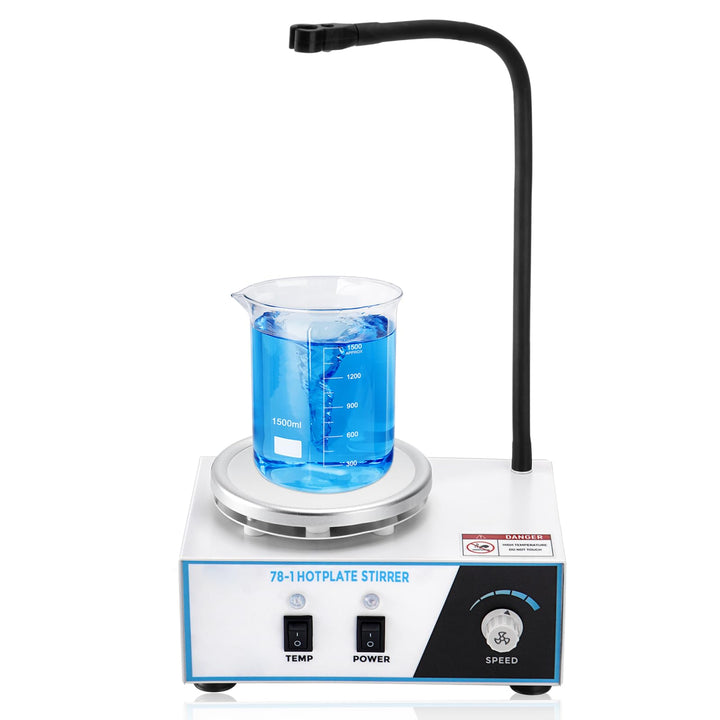 1.5L Magnetrührer mit Heizplatte, 100-2600 rpM 280°C 120mm mit PT1000-Sensor Biegbare Halterung, Mag