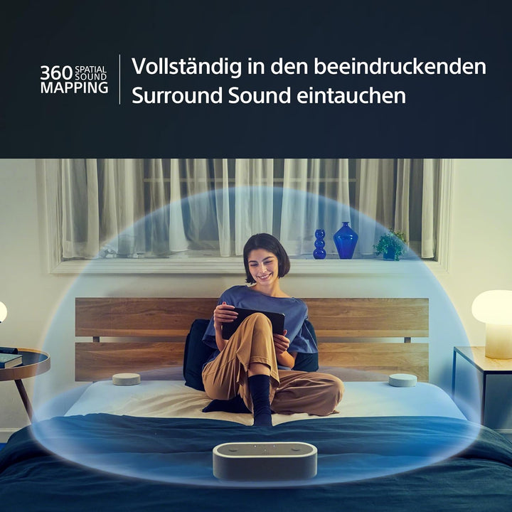 Sony HT-AX7 tragbares Heimkinosystem - Kinosound überall mit 360° Raumklang - Bis zu 30 Stunden Akku