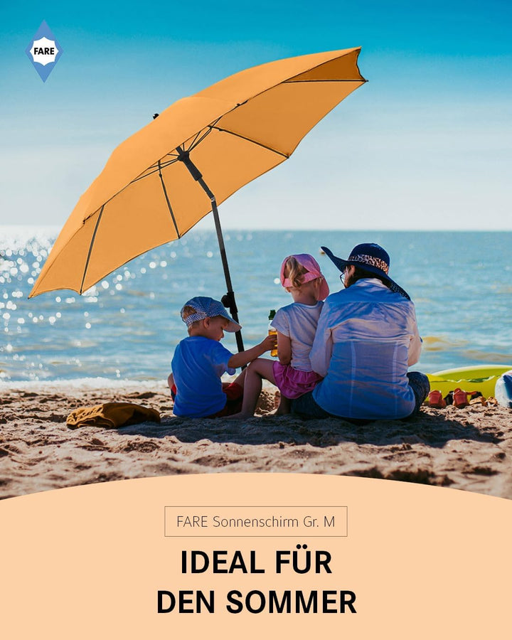 FARE Sonnenschirm Gr. M - 180 cm Durchmesser - UV-Schutz 50+ für Balkon Garten Terrasse Sommer - Tit