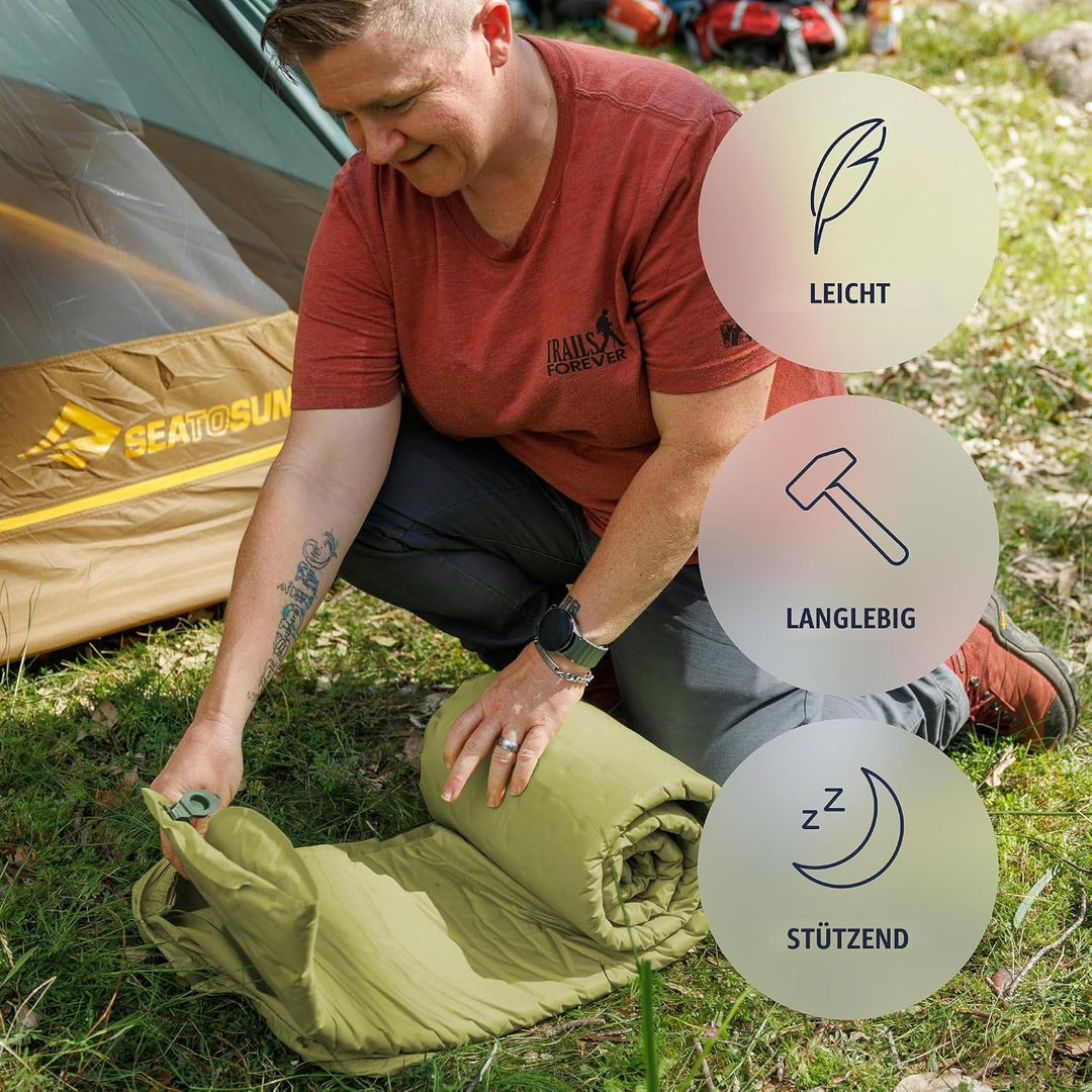Sea to Summit Camp Self-Inflating Foam Sleeping Mat for Camping and Backpacking Konisch – gross (78
