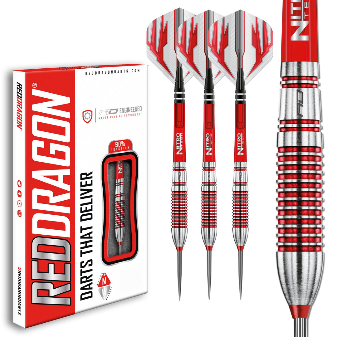 RED DRAGON Reflex Tungsten Darts mit Flights und Schäfte (Steel Dartpfeile) 26.0 Gramm, 26.0 Gramm