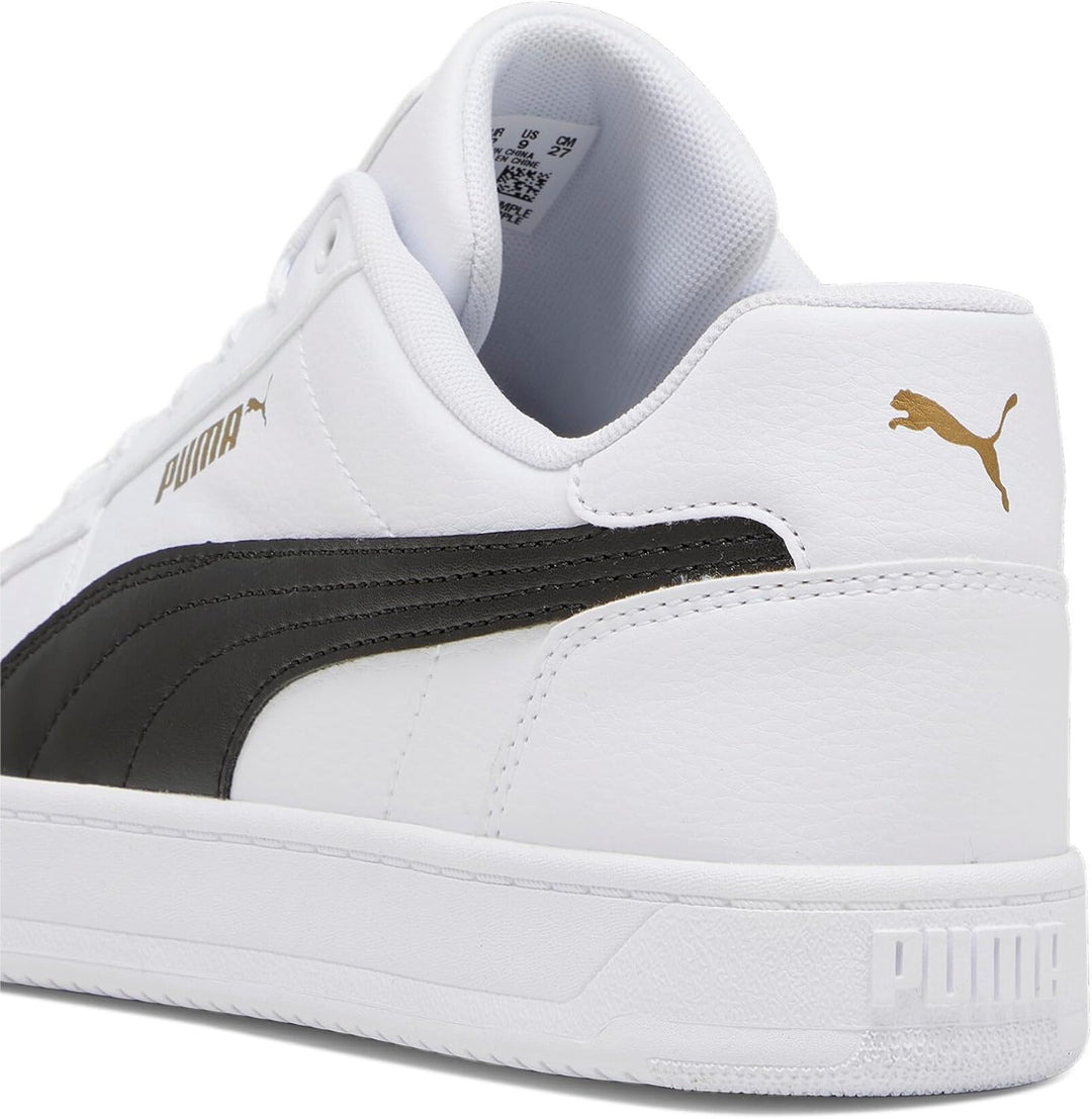 Puma Unisex's Caven 2.0 Sneaker 43 EU Puma White Puma Black Gold, 43 EU Puma White Puma Black Gold