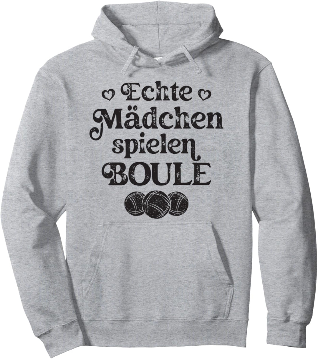 Echte Mädchen spielen Boule Bouler Boccia Spiel Botcha Boule Pullover Hoodie