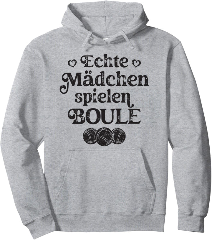 Echte Mädchen spielen Boule Bouler Boccia Spiel Botcha Boule Pullover Hoodie
