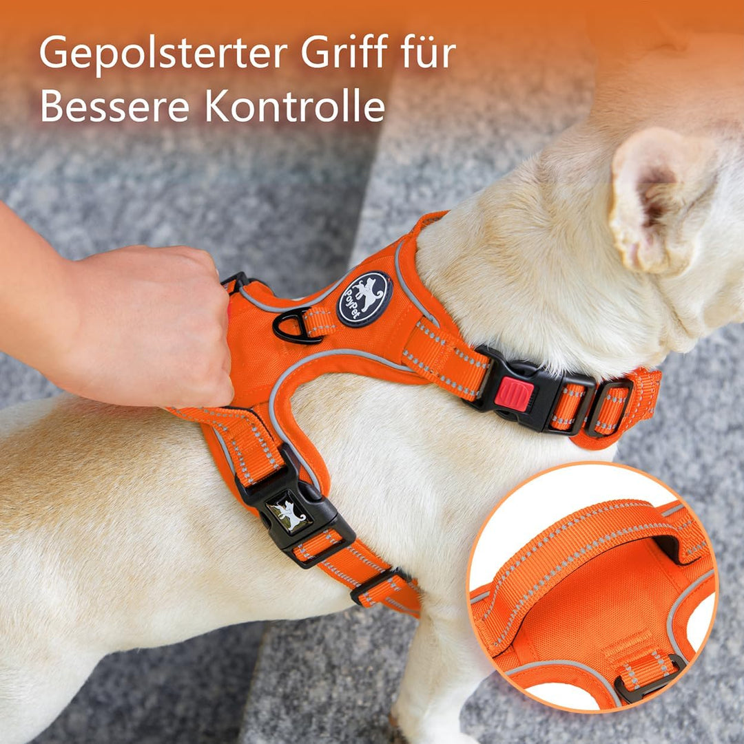 PoyPet Keine Pull Hundegeschirr, Reflektierendes Hundegeschirr für Hunde ohne Choke, Verstellbare, w