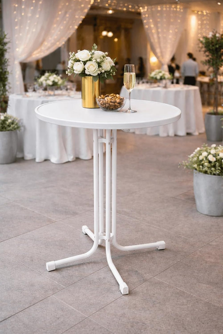 Eigentlich Stehtisch klappbar, Eventtisch Durchmesser 60/80 cm, optionale Husse, Partytisch Höhe 107