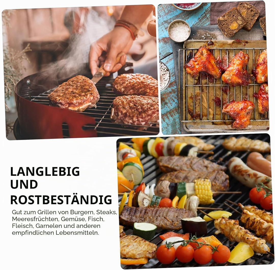 Grillrost Rund 25cm aus Edelstahl Feine Verarbeitung Gitterabstand für Kleine Lebensmittel für Mikro