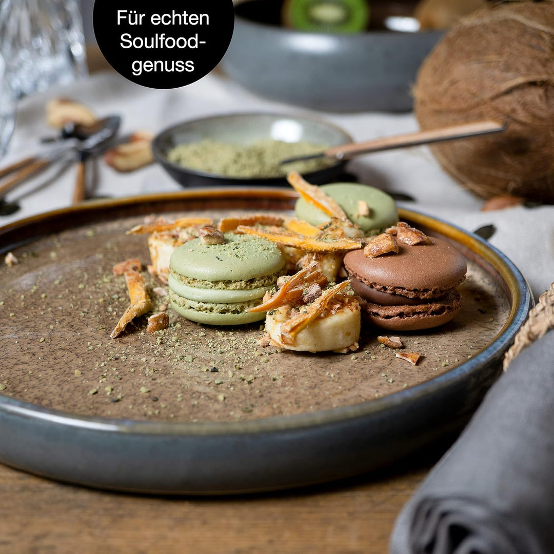 Moritz & Moritz 18-TLG Steinzeug Geschirr Set 6 Personen – Geschirrset 6 Personen aus je 6 Dinner Te