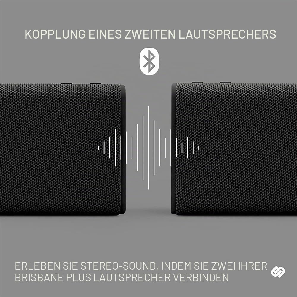 Urbanista Brisbane Plus Bluetooth 5.3 Lautsprecher, tragbarer kabelloser Lautsprecher mit Systemkopp
