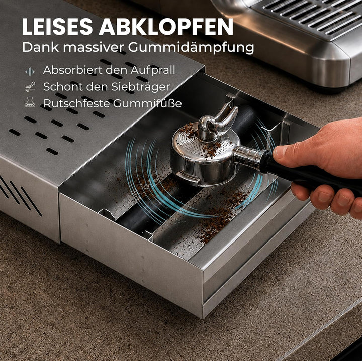scarlet espresso | Sudschublade »Professionale« für Kaffeesatz, Abklopfbehälter für Siebträger, gumm
