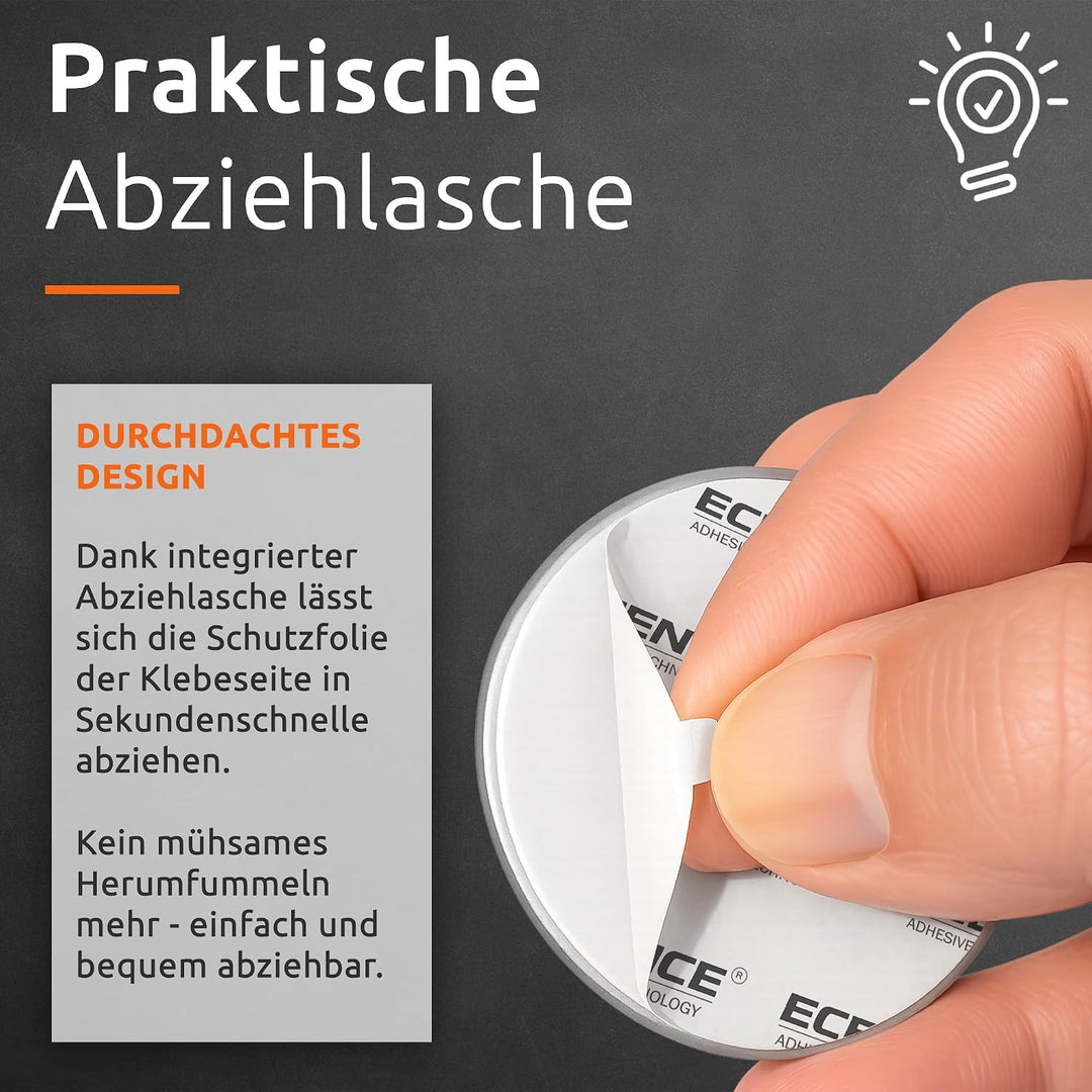 ECENCE Rauchmelder Magnethalter 20 Stück Selbstklebende Magnethalterung für Rauchmelder Ø 70mm schne