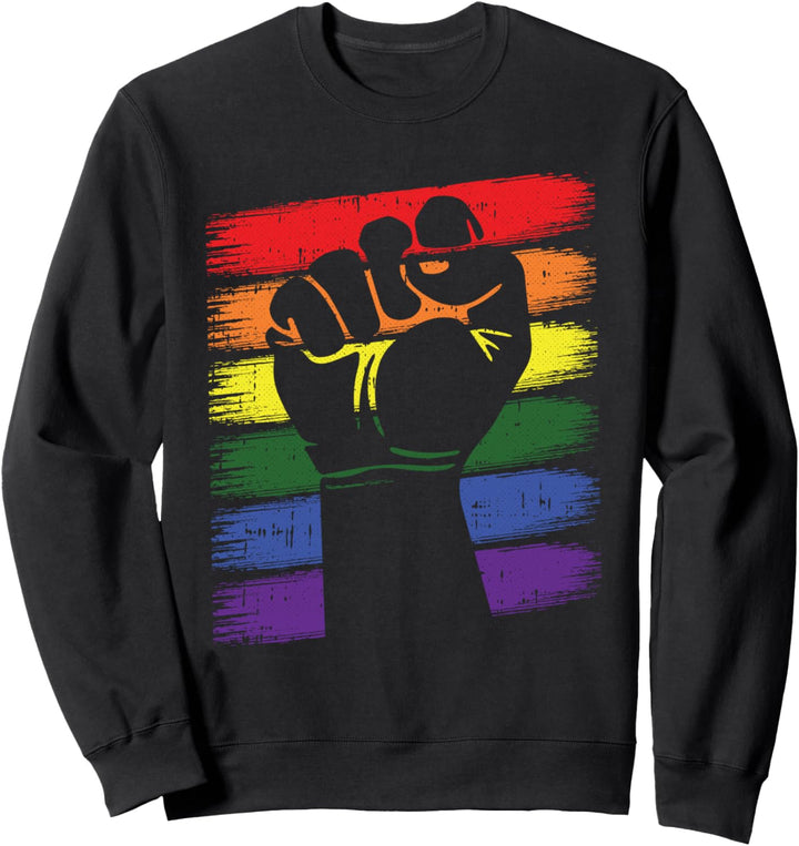 Power Fist Gay Pride Social Justice Equality LGBT-Q Ally Sweatshirt