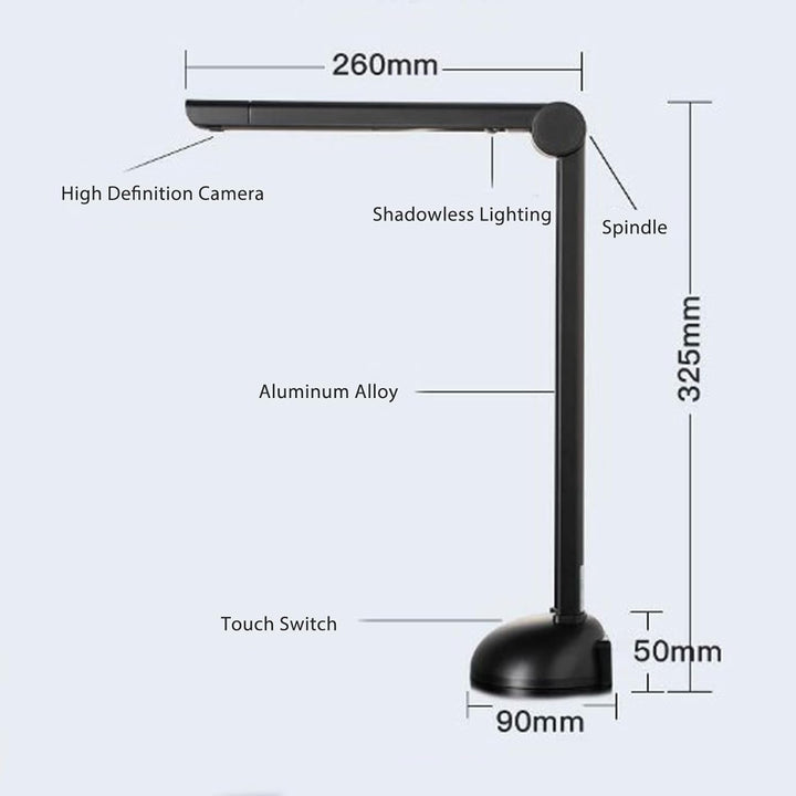 Garosa A3 High Definition-Dokumentenscanner 8MP, Tragbarer Buchscanner für Schulbüro, EasyTouse mit