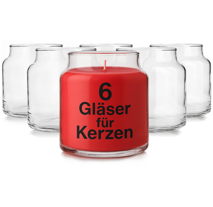 Glasmark KROSNO 1992 Kerzengläser Set 6 Stück Kerzen Gläser zum Kerzenmachen Transparent Leer DIY 63