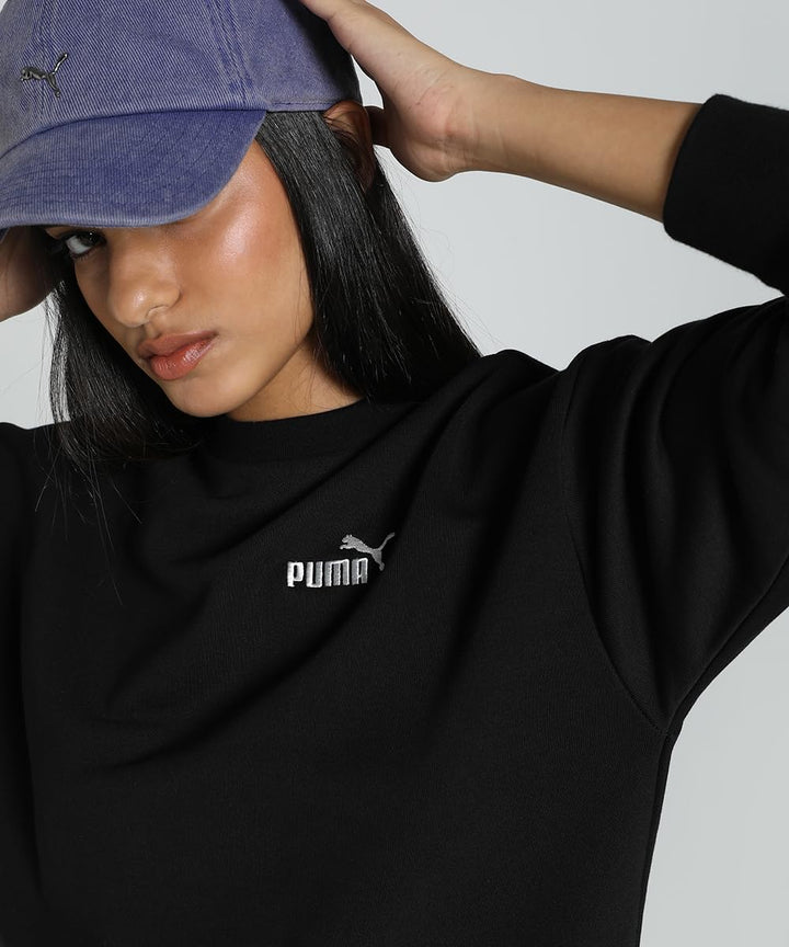 Puma Mädchen ESS Small No. 1 Logo Relaxed Crew Tr Hooded Sweatshirt (1er Pack) S Puma Black, S Puma