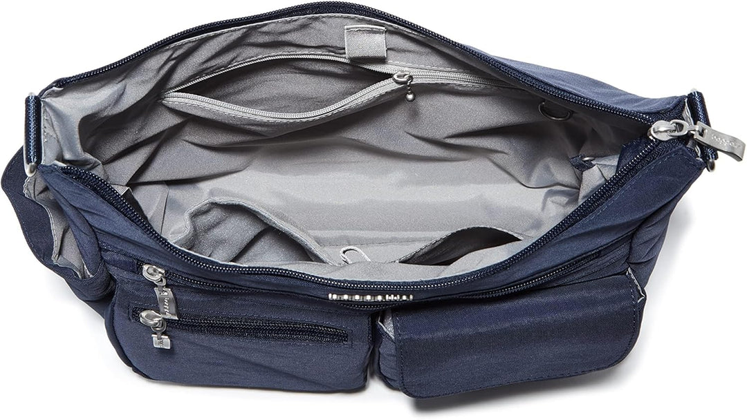 Baggallini Moderne Everywhere Bag - Hobo Crossbody Taschen für Damen mit RFID Geldbörse French Navy,