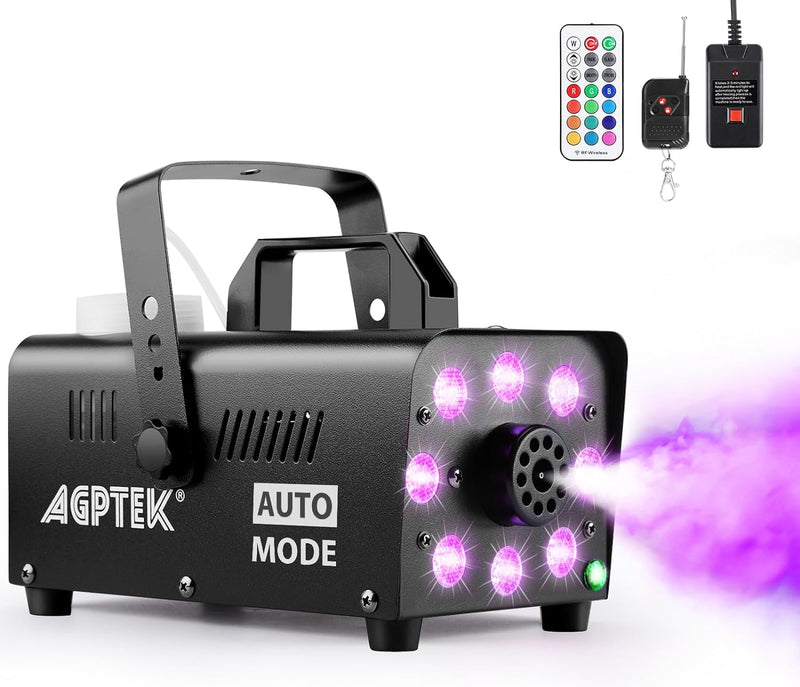 Nebelmaschine, AGPtEK Rauchmaschine mit 13 farbigen LED Lichtern und RGB Effekt, 500W und 2000CFM mi