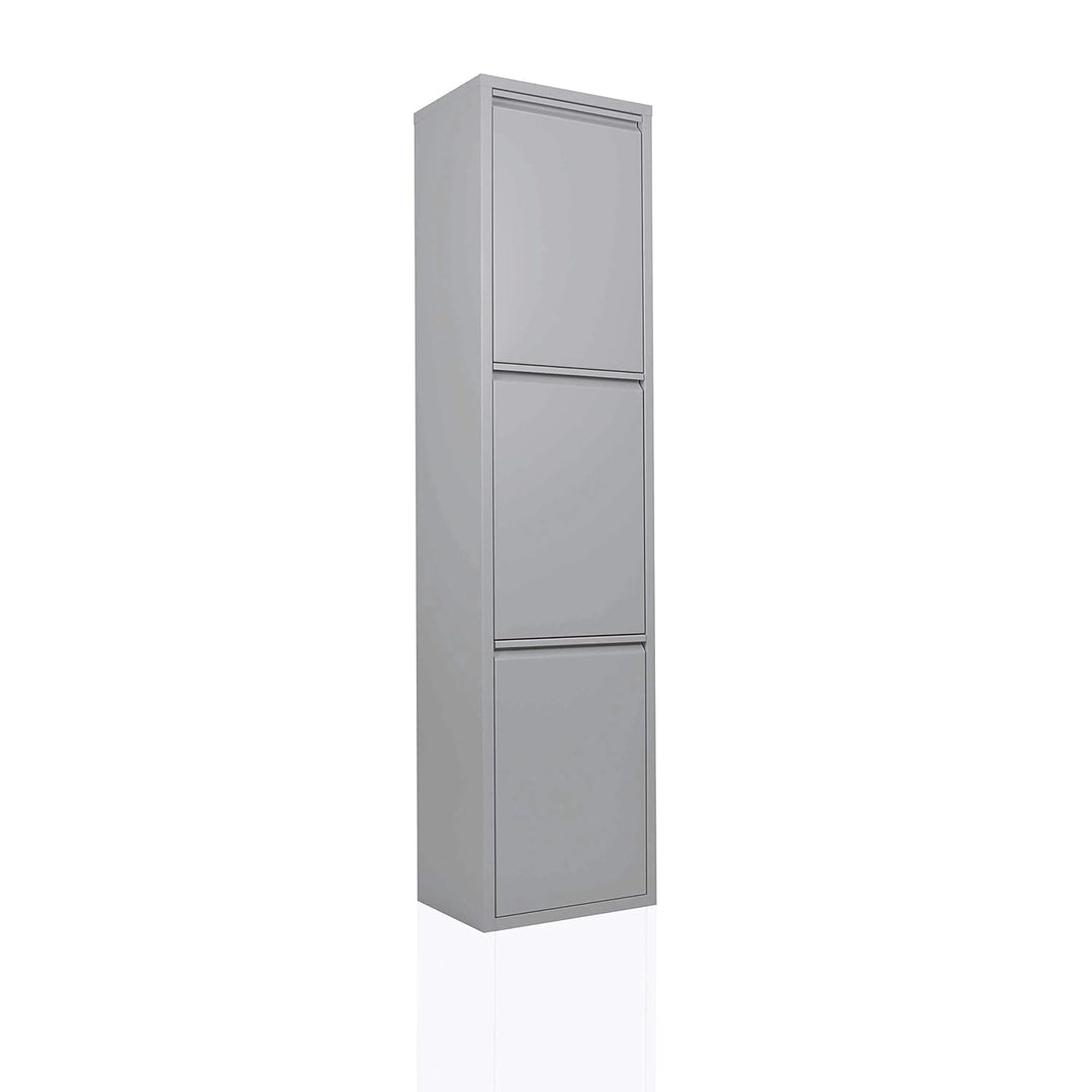Betten-ABC Refina Mehrzweckschrank, Mülltrenner, platzsparend, aus pflegeleichtem Metall Farbe Grau,