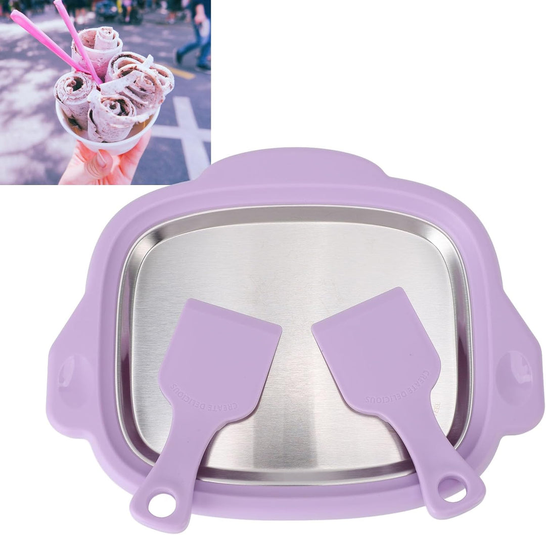 Gerollte Eismaschine, Edelstahl-Eisbratmaschine, Eiswürfelform, Frozen Yogurt Maker für Kinder, selb