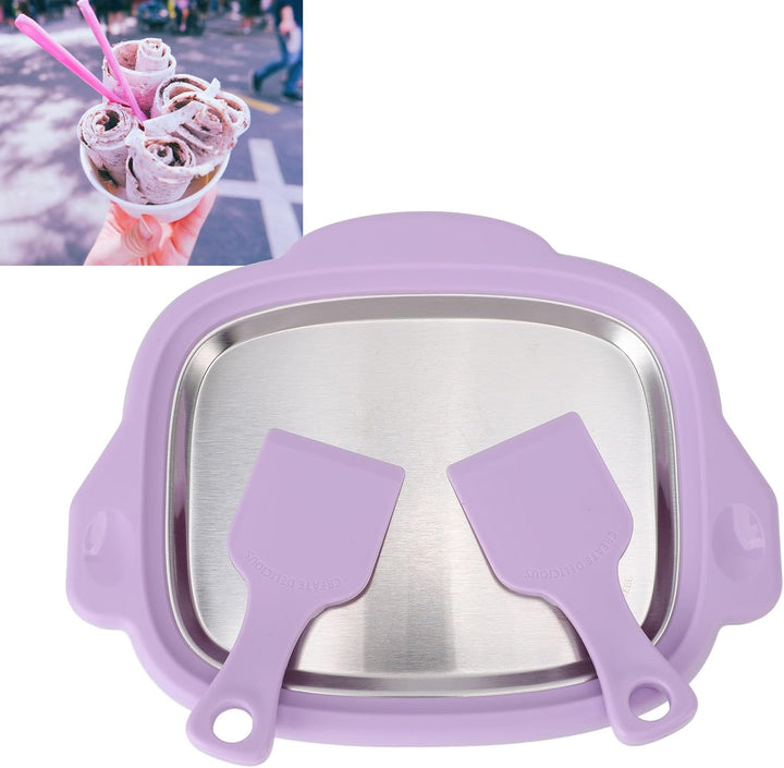 Gerollte Eismaschine, Edelstahl-Eisbratmaschine, Eiswürfelform, Frozen Yogurt Maker für Kinder, selb
