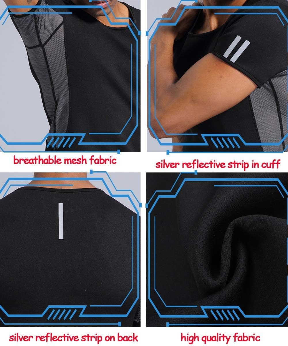 LAZAWG Schwitzweste für Herren, T-Shirt, Tanktop, Fitness- und Schwitzkleidung, kurzärmelig, für Sch
