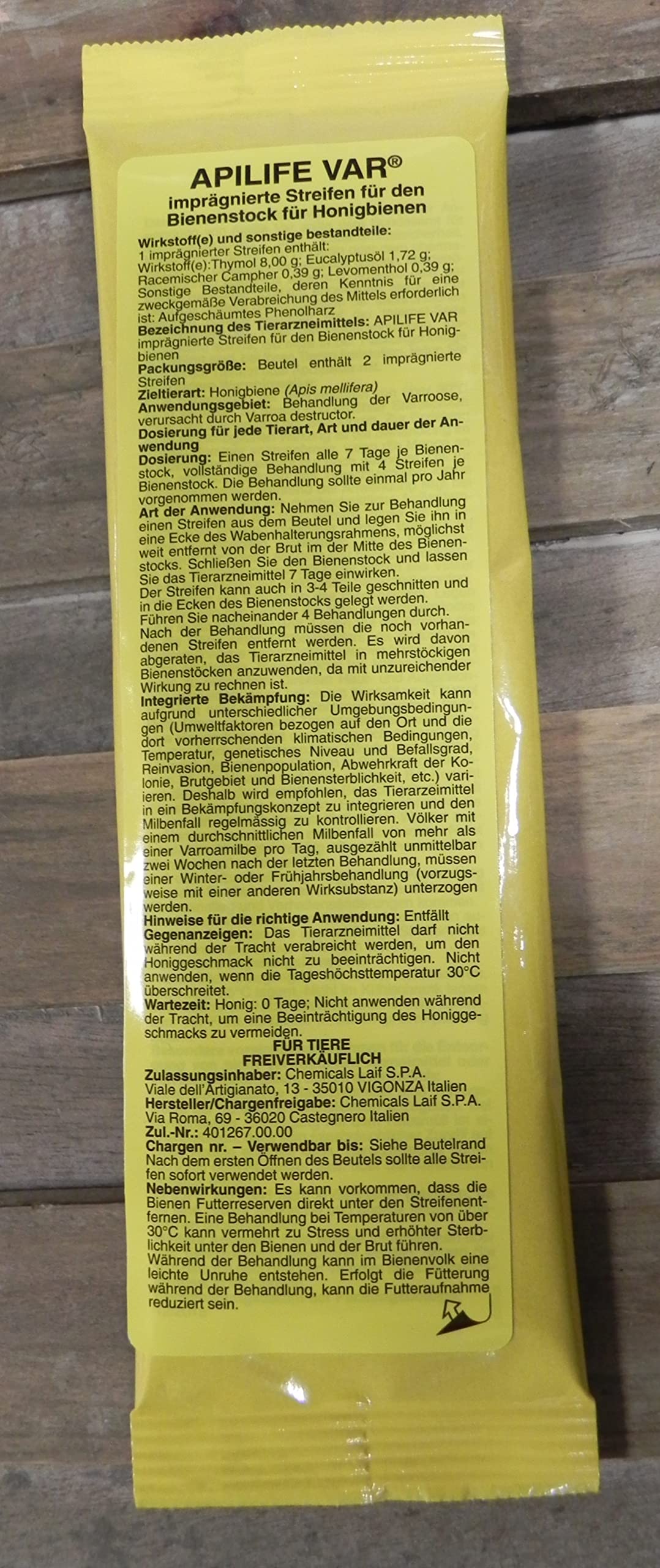 Apilife VAR 10 Pack a 2 Streifen Varroa Winterbehandlung Ableger Imker Imkerei Bienen