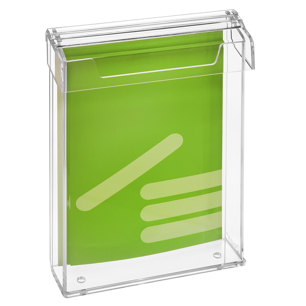 DIN A4 Prospektbox/Prospekthalter/Flyerhalter im Hochformat, wetterfest, für Aussen, mit Deckel, aus