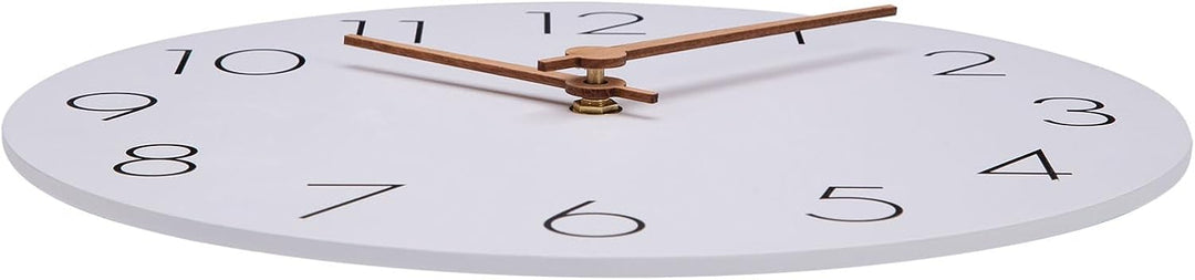 Warminn MDF Holz Wanduhr Ohne TickgeräUsche Lautlos Modern 30cm Quarz Gross Batterie Betriebene Wand