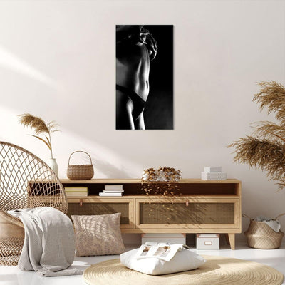 Bilder auf Leinwand 55x100cm Leinwandbild mit Rahmen Anatomie Frau nackt Gross Wanddeko Bild Schlafz