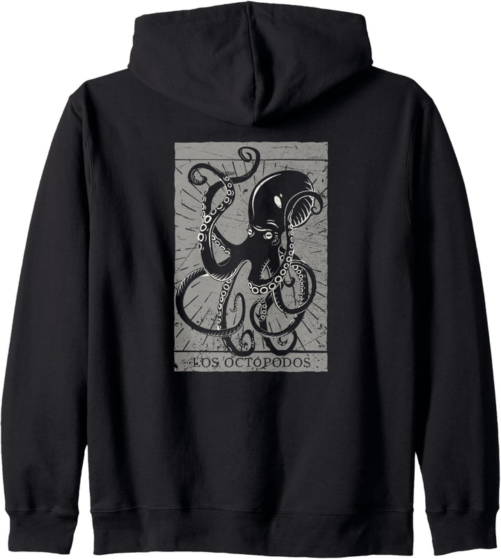 Occult Kraken Tarot Card Vintage Gothic Baphomet Squid Death Kapuzenjacke