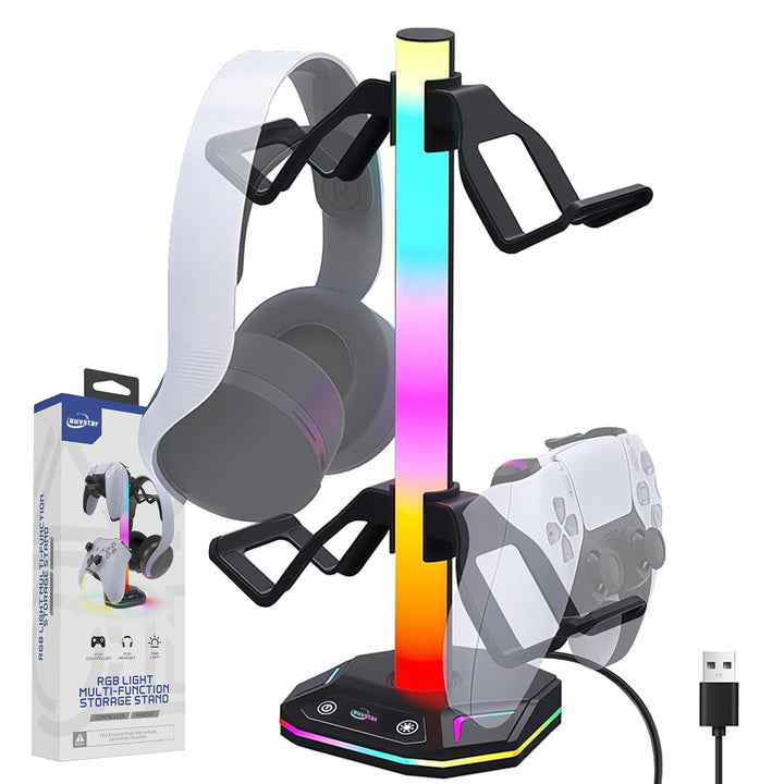 auvstar RGB Headset Halterung,Gaming Kopfhörer Ständer,10 Beleuchtungsmodi,USB Type-C Datenübertragu