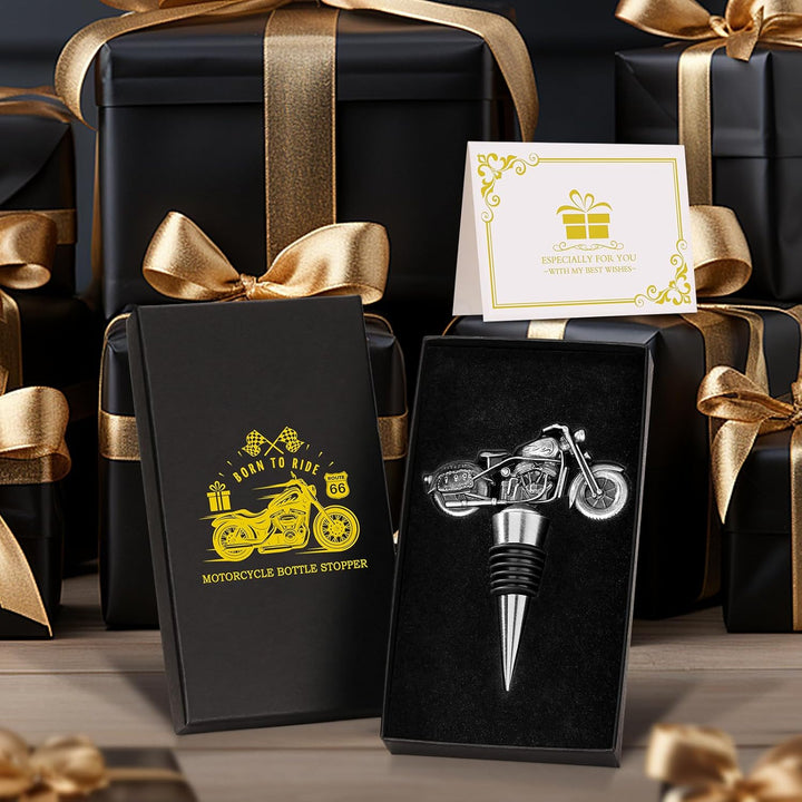 LKKCHER Motorrad Weinflaschenverschluss, Weihnachtsgeschenke Weinsparer, Motorrad Geschenke für Männ