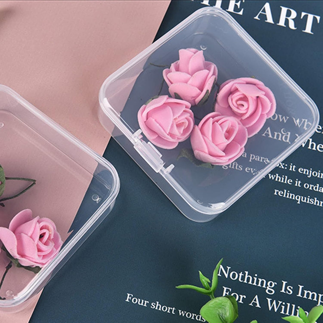 Goodma 100 Stück Square Leere Mini-Aufbewahrungsbox für durchsichtige Kunststoff-Organizer-Aufbewahr