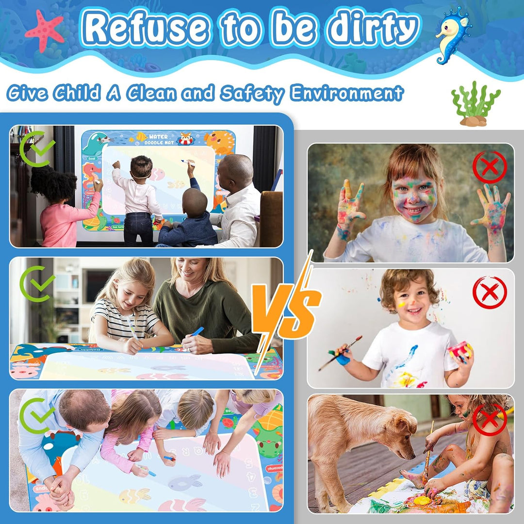 Wasser Doodle Matte,80 x 100 CM Magic Doodle Matte, Aqua Magic Doodle Malmatte,Wiederverwendbare Dra