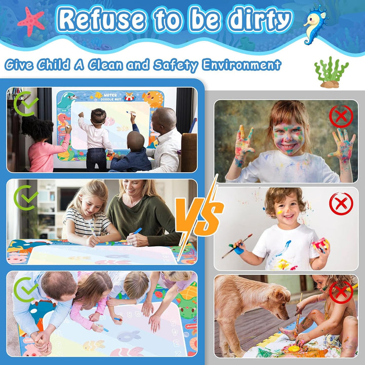 Wasser Doodle Matte,80 x 100 CM Magic Doodle Matte, Aqua Magic Doodle Malmatte,Wiederverwendbare Dra