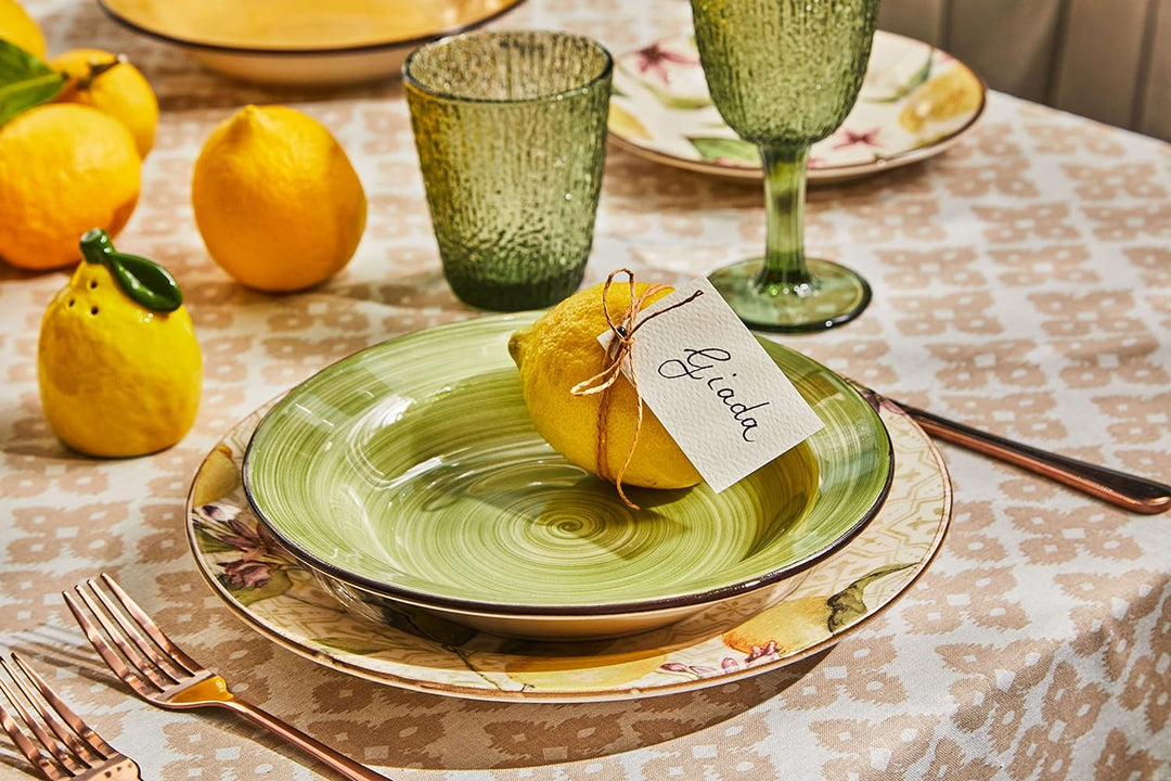 Tognana Zagara Tellerservice für 6 Personen, 18 Stück, Steinware, mehrfarbig