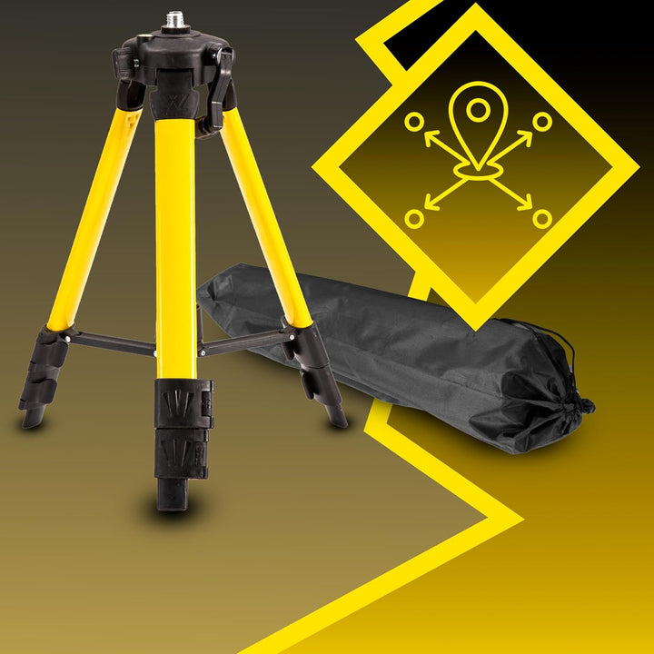 Retoo Baustativ für Laser und Nivelliergeräte, Gewinde 5/8", Arbeitshöhe 43-113 cm, Aluminium Tripod