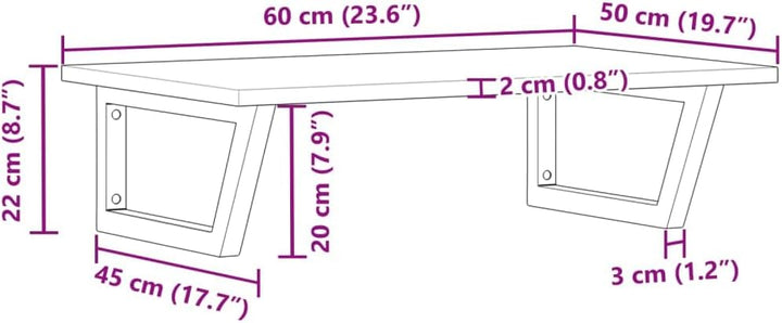 vidaXL Waschtischplatte mit Halterung, Holzplatte Waschtischkonsole Wandmontage, Waschbeckenplatte W