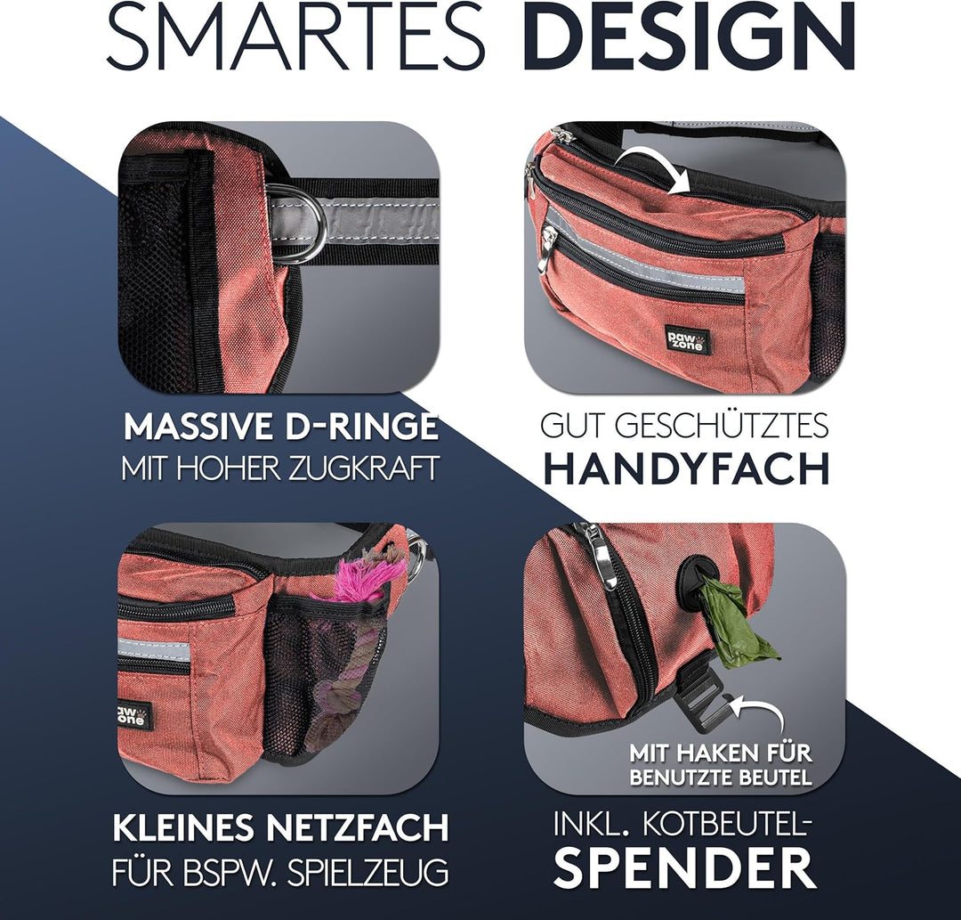PAWZONE® Futterbeutel Hunde - Leckerlibeutel für Hunde - Bauchtasche für Hunde Zubehör - Leckerlieta