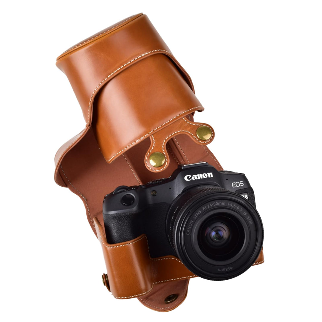 Rieibi EOS R8 Hülle, Vintage PU Leder Kameratasche für Canon EOSR8 Digitalkamera Schutzhülle Grip Ca