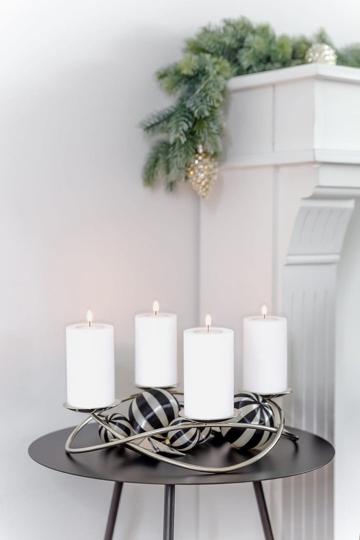 EDZARD Set 4 Dauerkerzen Cornelius (Ø 6 cm, H 8 cm) in weiss - Teelichthalter, Kerzenhalter in Kerze