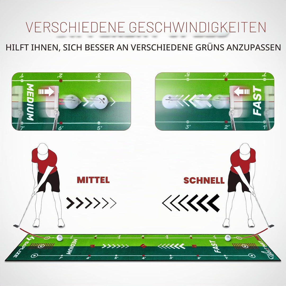 SAPLIZE Golf Putting Matte, Optionen von Bundle A (Trajectory Tracing, mit Mehreren Trainingsmodi) o
