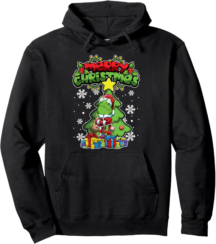 Frosch mit Weihnachtsmotiven Pullover Hoodie