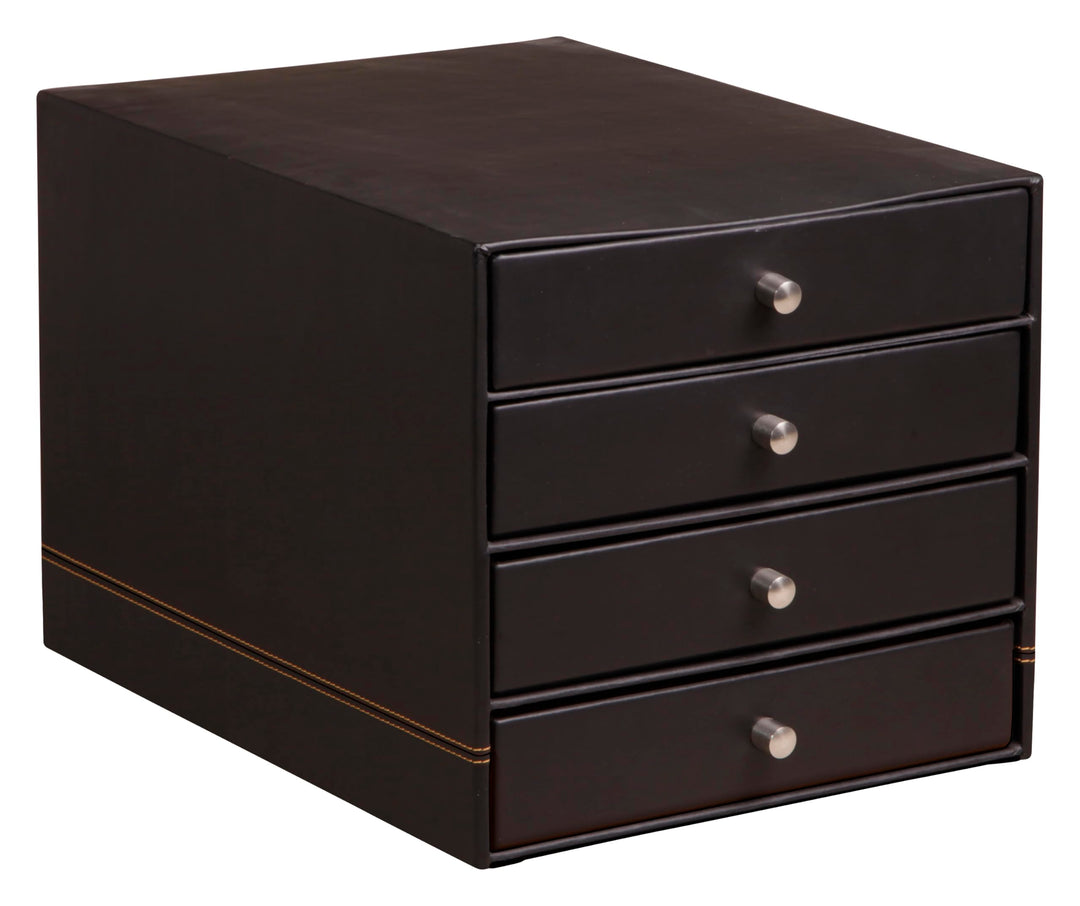 Rhodia 118866C Schubladenbox (mit 4 Schubladen, 24,8 x 32,7 x 22,8 cm, aus italienischem Kunstleder,