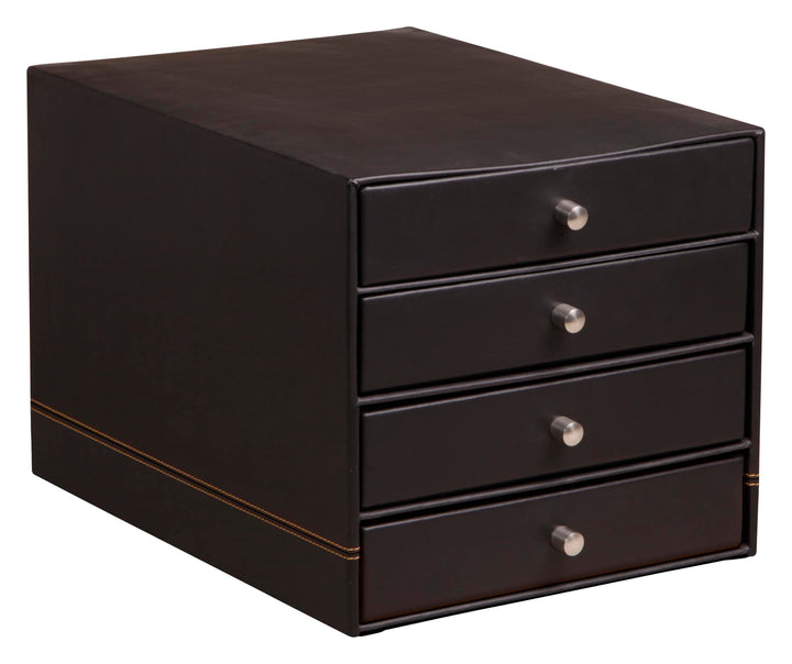 Rhodia 118866C Schubladenbox (mit 4 Schubladen, 24,8 x 32,7 x 22,8 cm, aus italienischem Kunstleder,