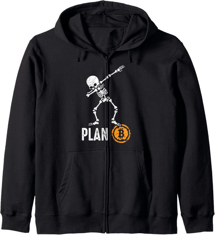 Plan B Bitcoin Dabbing Skelett BTC Miner Kryptowährung Kapuzenjacke