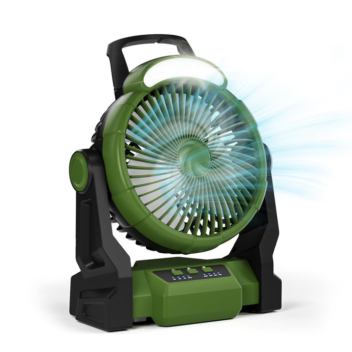 Camping Ventilator mit Akku,15000mAh Ventilator mit Camping Licht &amp; Haken,Wiederaufladbarer Tischven